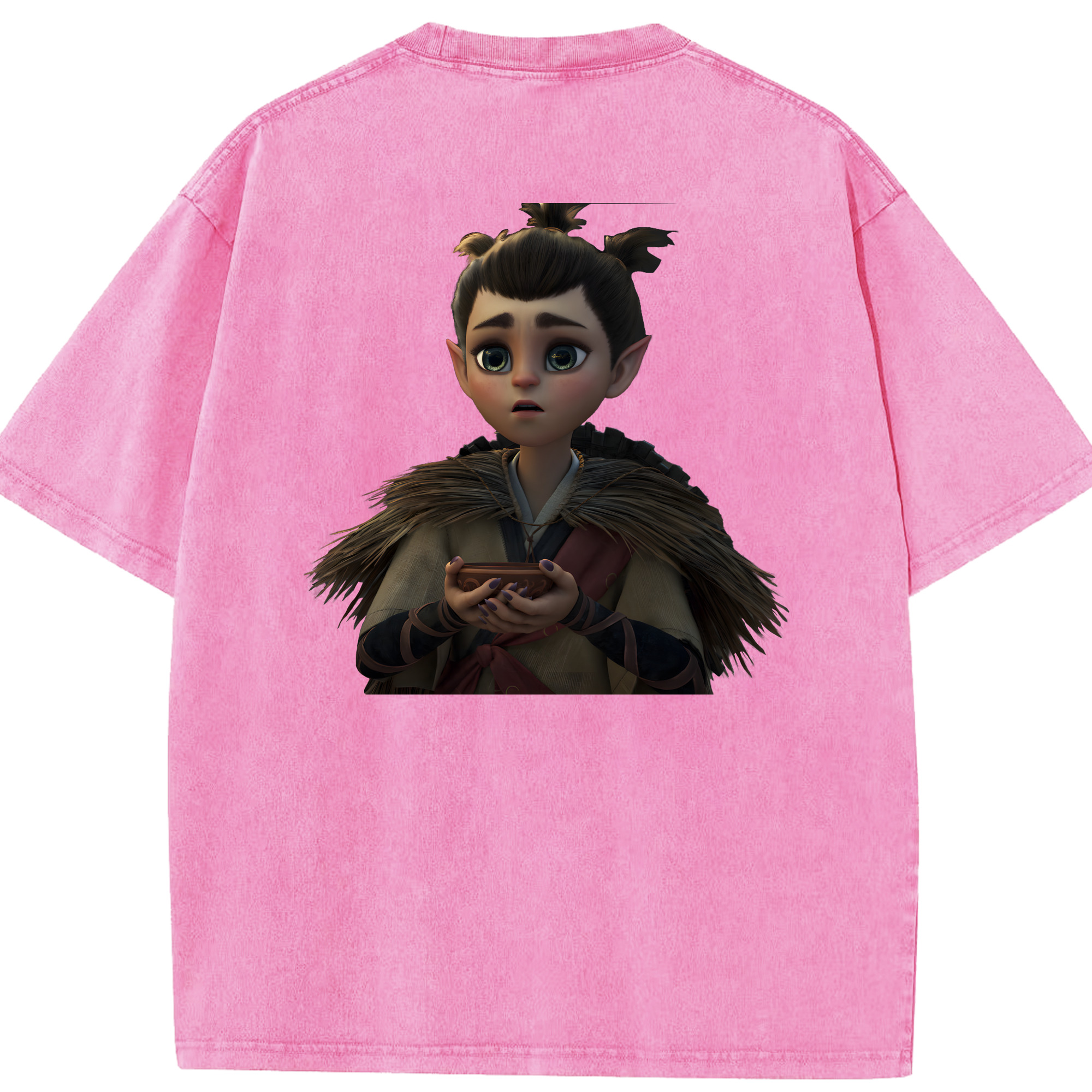 （画像用） Ne Zha 2 ナタ 魔童の大暴れ 綿100% ヴィンテージ風 半袖Tシャツ（背面プリント）